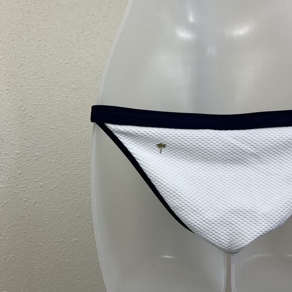 Anthropologie X Heidi Klein Bordered Bikini Womens S/M White Blue - Picture 8 of 9